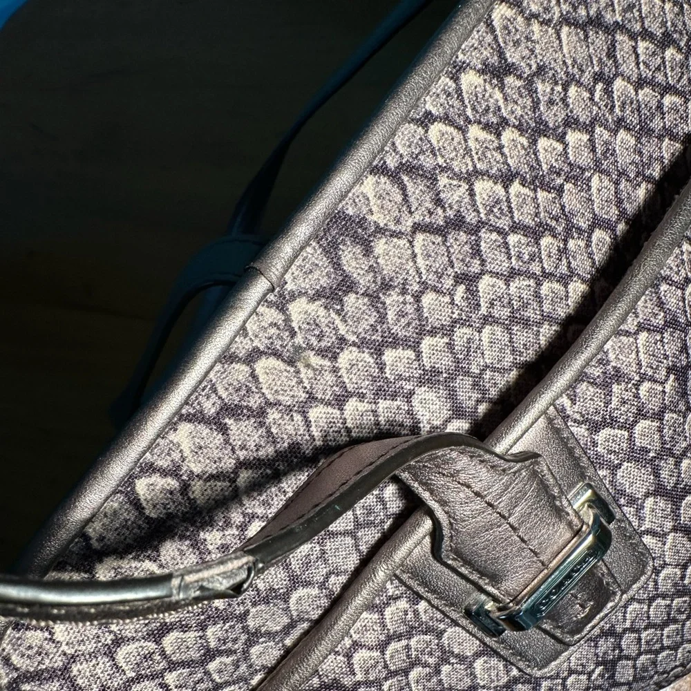 Grunge Glam Alt Gunmetal Gray Python Snake Coach Taylor Alexis Carryall Satchel